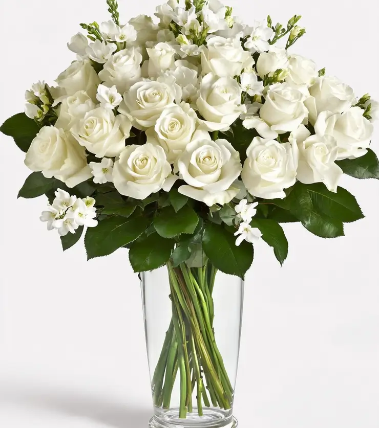 All White Shimmering Blossoms