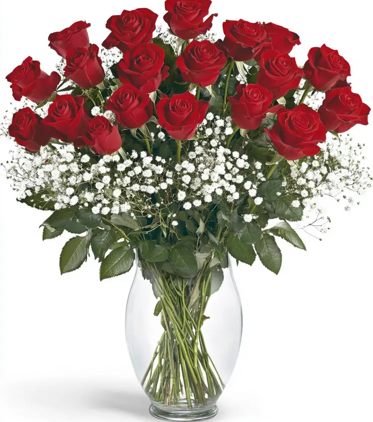 Luxury dozen red roses