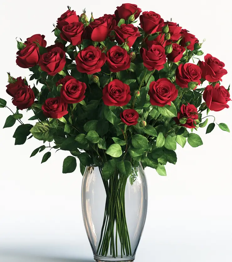 Two dozen fresh red roses
