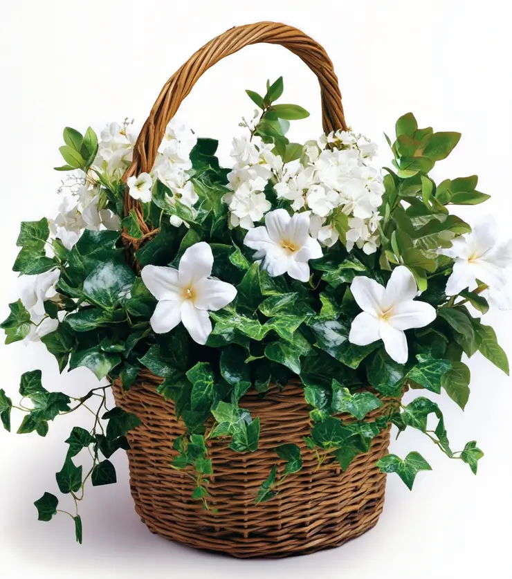 Pure White Blooms Basket