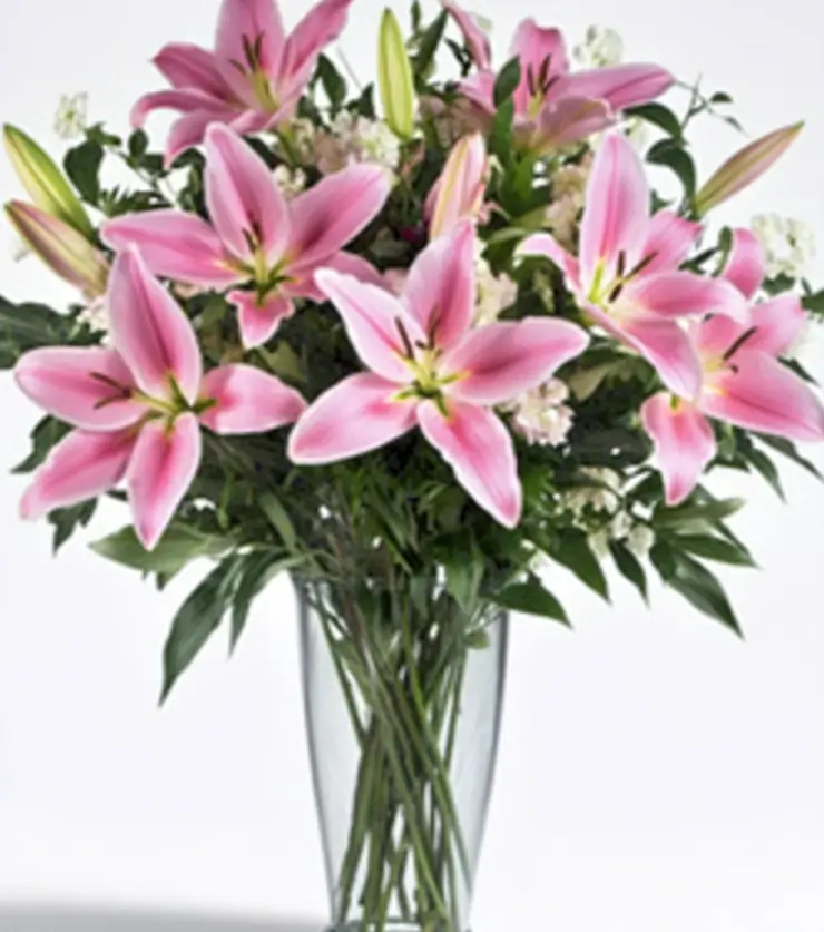 Pink Lily Vase Arrangement