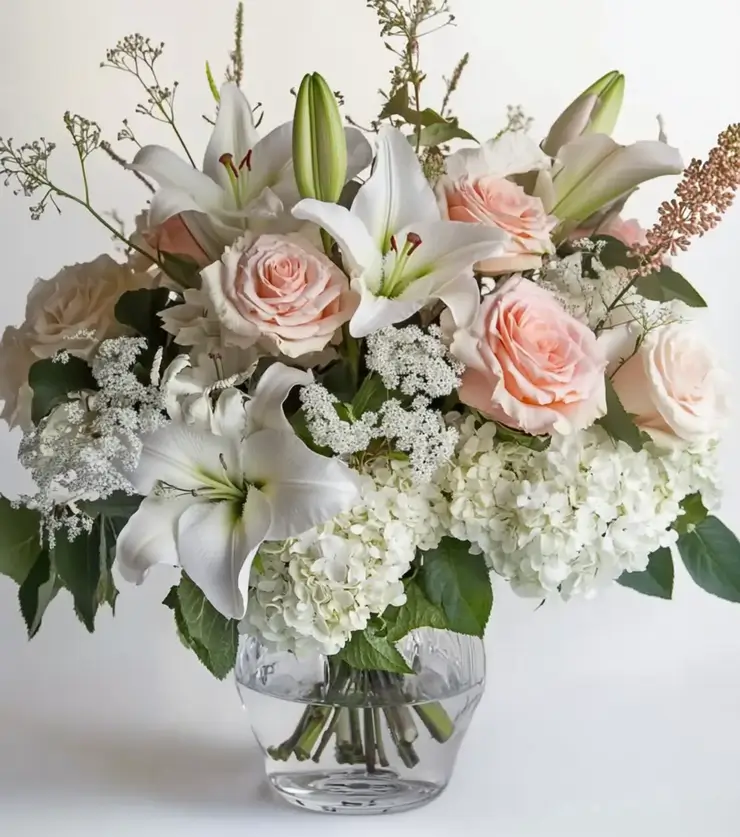 Precious Pink and Ivory Roses
