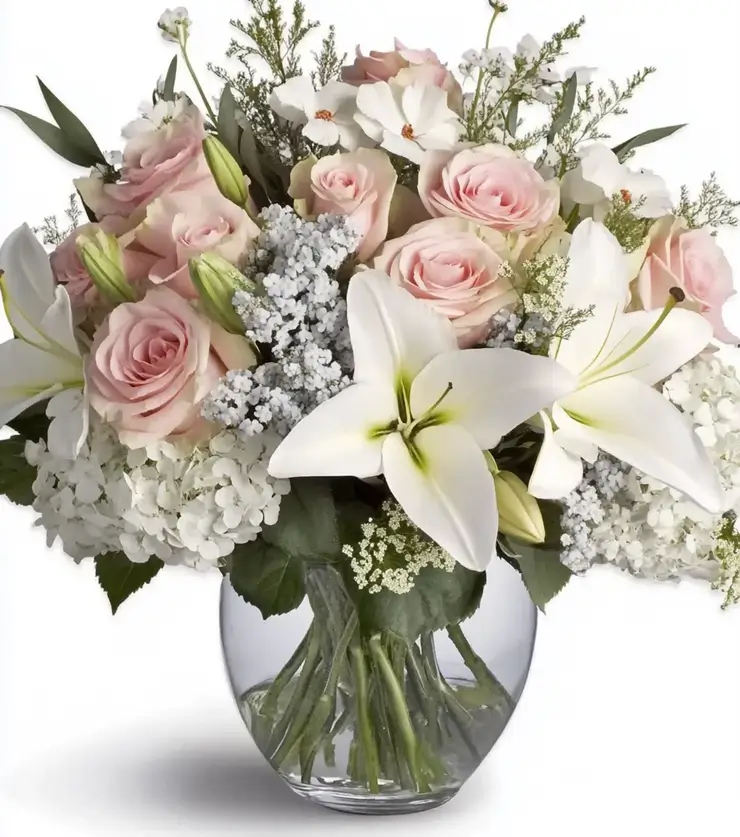 Precious Pink and Ivory Roses